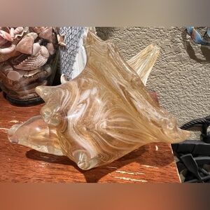 Elegant Glass Conch Shell Decor